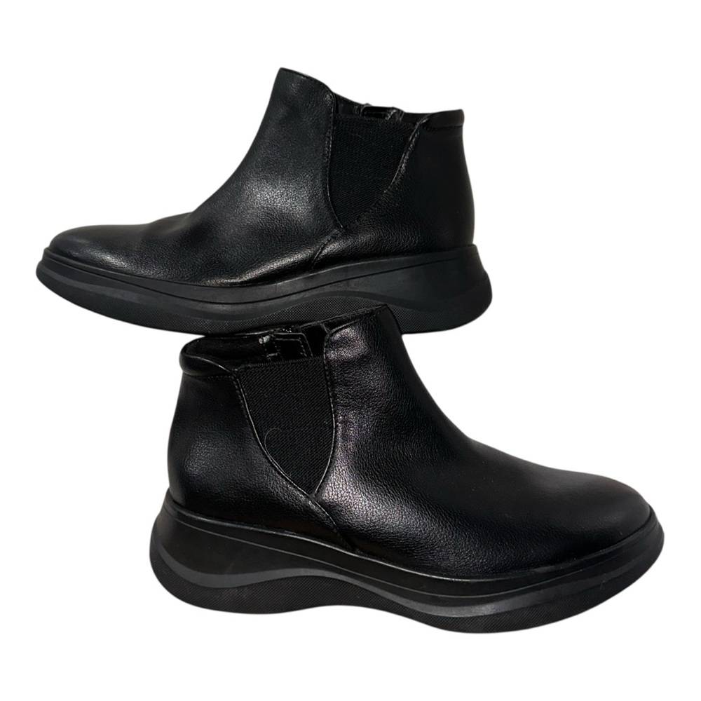 NATURALIZER Womens Black 1" Platform Genn-swerve Round Toe Wedge Booties 6M/EU36